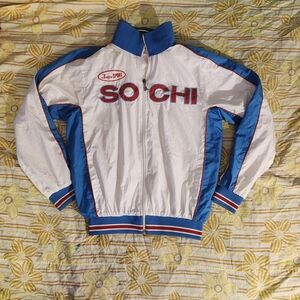 Men's Blue and White Sochi 2014 Windbreaker